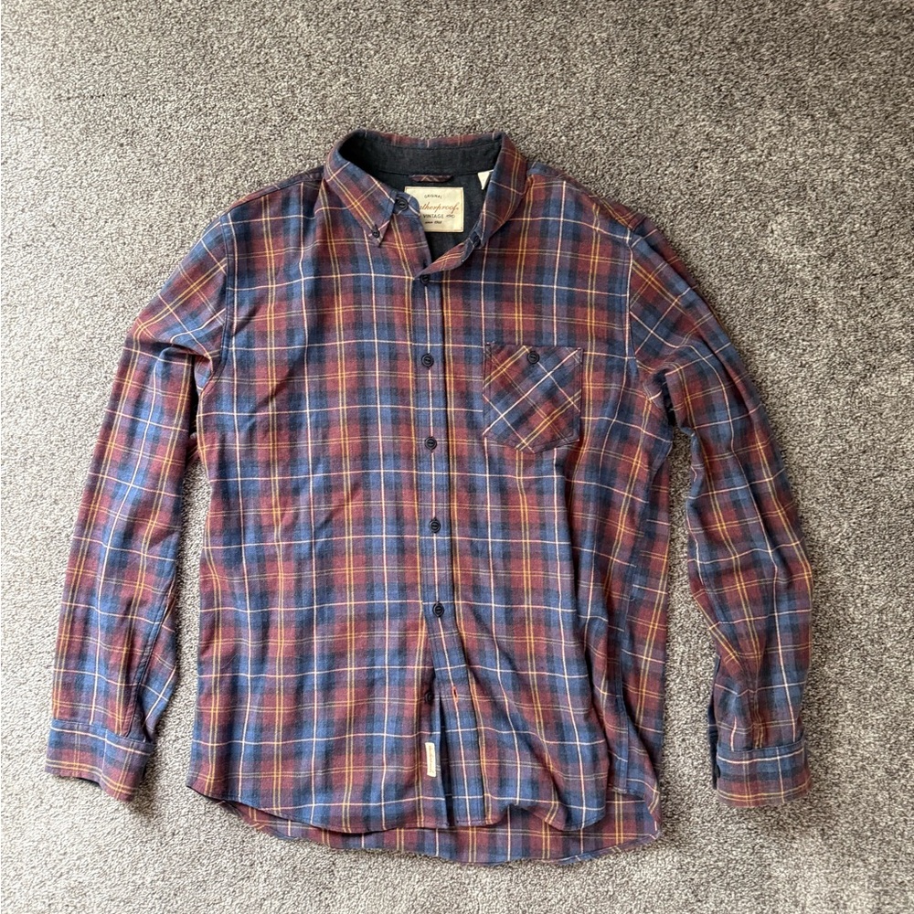 Weatherproof Men's Plaid Button-Down Shirt in Blue & Brown